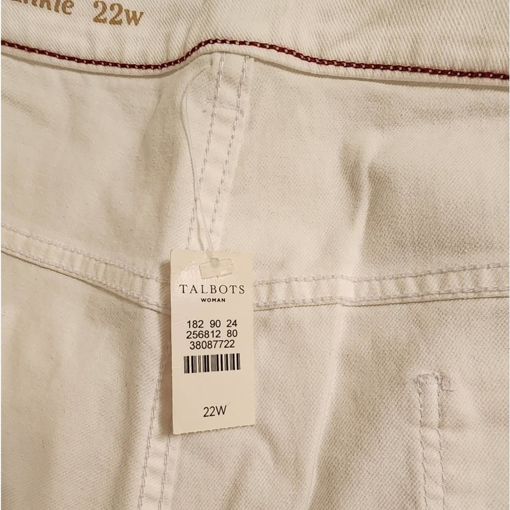 Talbots Signature W slim stretch‎ ankle white denim jeans plus size 20 22 new!!! - Picture 9 of 12